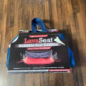 NEW LavaSeat Heatable Seat Cushion with Blue Handle